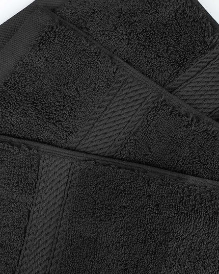 Superior Egyptian Cotton Pile Bath Sheet Set of 2, Ultra Soft Luxury Towels, Thick Plush Essentials, Absorbent Heavyweight, Guest Bath, Hotel, Spa, Home Bathroom, Shower Basics, Black
