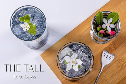 LEMONSODA Premium Highball Glass Set - Elegant Tom Collins 15oz Glasses Set of 12 Tall Drinking Water Glasses - Bar Glassware for Cocktail, Whiskey, Mojito (Set of 12) (2099)