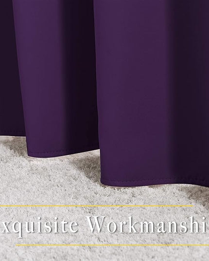 NICETOWN Blackout 102 inch Curtains for Living Room, Grommet Thermal Insulated Room Darkening Curtains for Bedroom/Living Room, 2 Panels, W52 x L102, Royal Purple