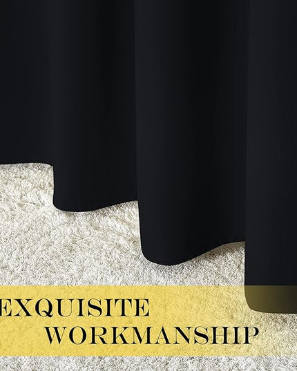 NICETOWN Black Out Curtain for Living Room - Easy Care Solid Thermal Insulated Grommet Blackout Panel/Drape for Bedroom Window (1 Panel, 52 inches Wide by 54 inches Long)
