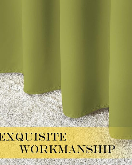 NICETOWN Blackout Curtains 54 Inches Long, Thermal Insulated Room Darkening Curtains for Bedroom, Window Treatment Drapes for Living Room Nursery (W66 x L54 Inch, Fresh Green, 1 Panel)