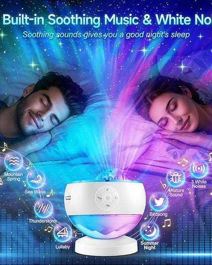 One Fire Northern Lights Projector,16Color Galaxy Projector for Bedroom, 15 White Noise Galaxy Light Projector, 5Moon Star Projector, Bluetooth Aurora Light Projector, Remote Timer Star Lights