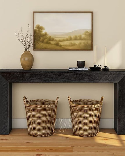 Plank+Beam 66 Inch Camden Console Table - Solid Pine Wood, Easy Assembly for Living Room or Entryway, Rustic Char