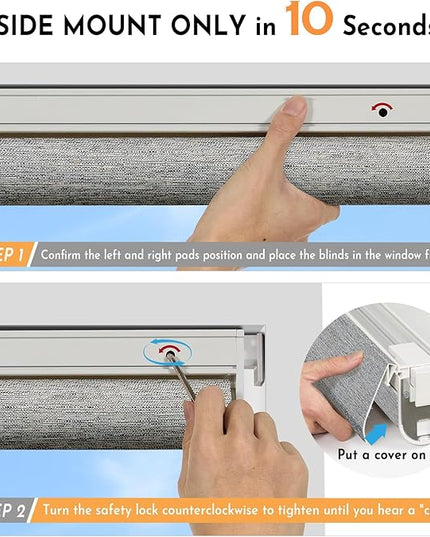 Persilux Smart Motorized Blinds with Remote, No Drill Automatic Roller Shades for Indoor Windows, Light Filtering Linen Fabric, Electric Blinds for Windows, Linen Grey C156-5, Custom Size
