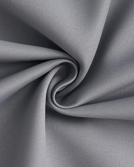 Yakamok 100% Blackout Curtain Panels 96 inches Cold and Light Blocking Drapes for Nursery, 2 Thick Layers Thermal Insulated Draperies (2 Pieces, 50 Wide Each Panel, Grey Front with White Backing)