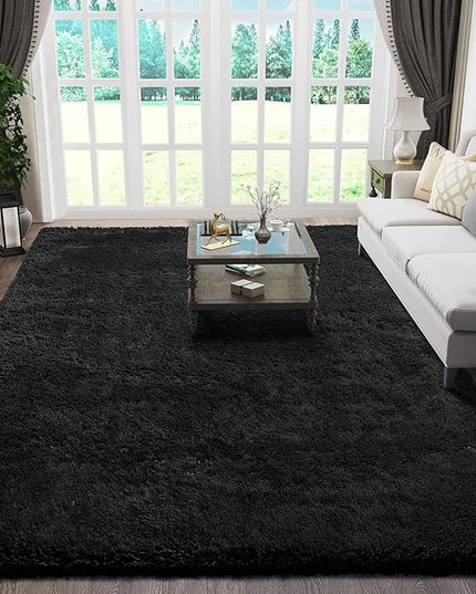 Ophanie Black Area Rug 5x7 Rugs for Living Room, Fluffy Furry Shaggy Fuzzy Area Rug, Carpets for Bedroom Shag Plush Soft Large, Kids Home Decor Aesthetic