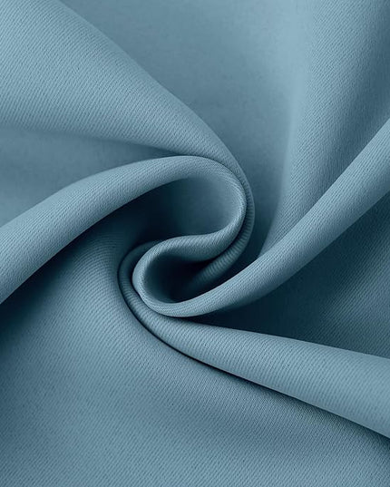 BGment Greyish Blue Curtains 63 inch Length for Bedroom - Rod Pocket and Back Tab Blackout Curtains Thermal Insulated Room Darkening Curtains for Living Room, 2 Window Curtain Panels (38 x 63 Inch)