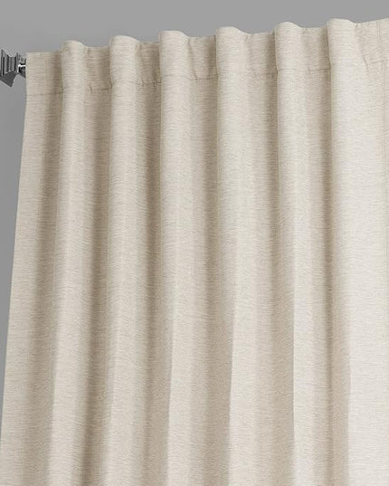 HPD Half Price Drapes Bellino Room Darkening Curtains 120 Inches Long Curtains for Bedroom & Living Room (1 Panel), 50W x 120L, Oat Cream