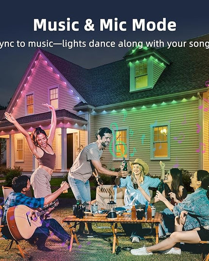 100FT Permanent Outdoor Lights for House,RGB LED Eaves Lights with IP67 Waterprooff, Smart App Remote Control, Music Sync, for Christmas,Daily & Holiday Party Decor