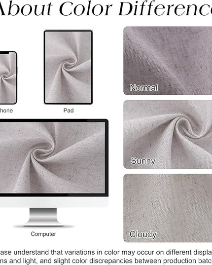 Naturoom 48 Inch Shower Curtain - Stall Narrow Half Green Linen Ultra Thick Fabric Shower Curtain Set with Hooks, Boho Farmhouse Rustic RV Camper Bath Curtains for Bathroom, Champagne, 48x72
