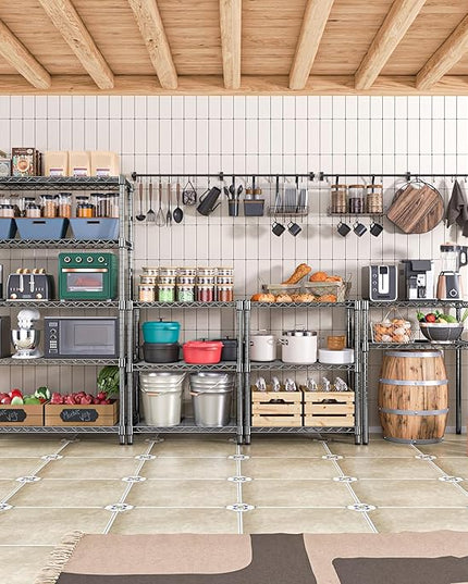 1750 lbs Steel Storage Shelving 5-Tier Utility Shelving Unit Steel Organizer Wire Rack for Home,Kitchen,Office,Garage, 1750 LBS Capacity 17.7" D x 47.2" W x 72.3" H