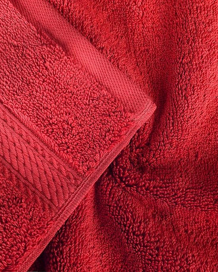 Superior Egyptian Cotton Pile 8 Piece Towel Set, Includes 2 Bath, 2 Hand, 4 Face Towels/Washcloths, Ultra Soft Luxury Towels, Thick Plush Essentials, Guest Bath, Spa, Hotel Bathroom, Red