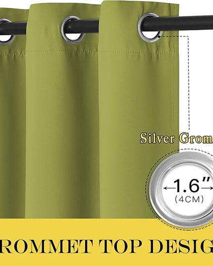 NICETOWN Door Curtain for Closet Doors 80 Inches Long 1 Panel, Blackout Doorway Curtain for Open Closet Bedroom, Room Divider Living Room for Privacy (Fresh Green, 1 Panel, 46W x 80L)