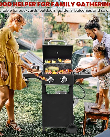 Q039-2-Burner Gas Grill with 234 SQ.IN. Outdoor Grill with 16,000 BTU,Propane Grills with Top Cover Lid,Grills Outdoor Cooking for Camping,Balcony,Patios,Garden