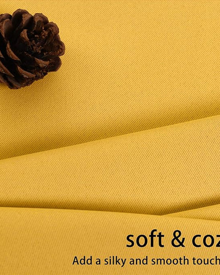 JIUZHEN Blackout Curtains with Tiebacks - Thermal Insulated, Light Blocking and Noise Reducing Grommet Curtain Drapes for Bedroom and Living Room, Set of 2 Panels, Yellow, 52 x 84 Inch Length
