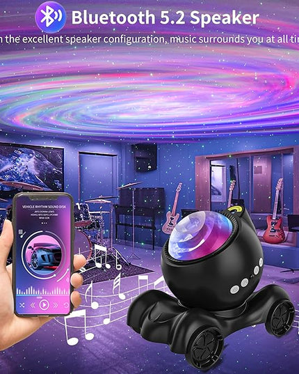 ENOKIK Galaxy Projector, Star Aurora Projector Built-in Bluetooth Speaker, Night Light for Kids Adults, White Noise Light for Home Decor/Relaxation/Party/Music/Gift (Black)