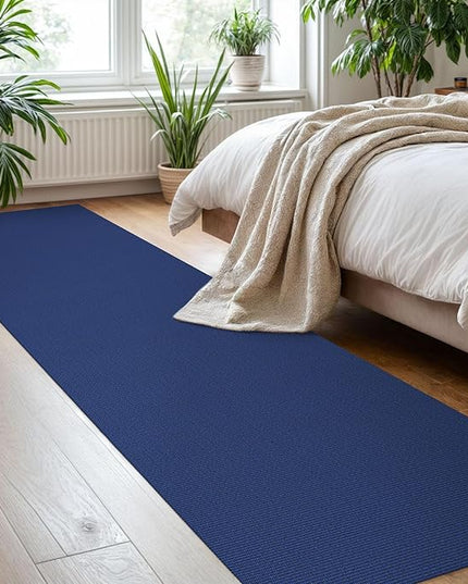 KOZYFLY Washable Runner Rug 2x8 Ft Runners for Hallways Kitchen Runner Rugs with Rubber Backing Braided Cotton Entryway Runner Indoor, Carpet Runners for Hallway Entryway Bedroom, Royal Blue