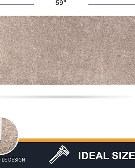 PURRUGS Dirt Trapping Door Mat 24" x 59", Non-Slip Machine Washable Entry Rug, Shoe Scraper, Dog Doormat, Super Absorbent Welcome Mat for Front & Back Door, Muddy Shoes & Paws, Taupe