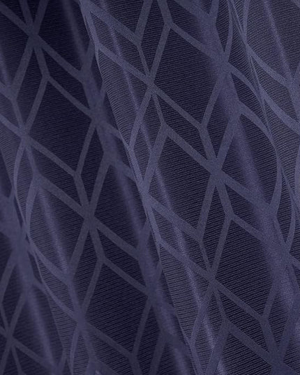 Amazon Basics Jacquard 2-Piece 100% Blackout Curtains, Living Room and Bedroom Drapes, Thermal Insulated Window Treatment, 42"x84", Dark Blue