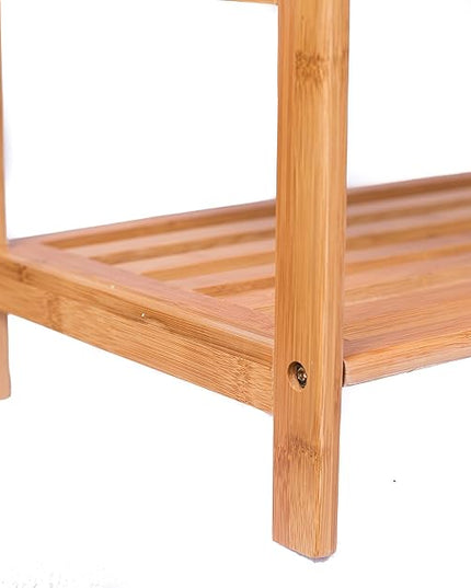 BIRDROCK HOME 3 Tier Free Standing Shoe Rack with Handles | Bamboo | Wood | Closets and Entryway | Organizer | Fits 9 Pairs of Shoes