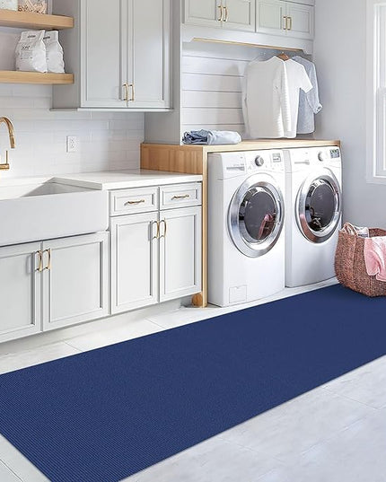 KOZYFLY Washable Runner Rug 3x18 ft Hallway Kitchen Runner Rugs with Rubber Backing Bobo Non Slip Entryway Runner Indoor, Long Carpet Runners for Hall Kitchen Entryway, Royal Blue