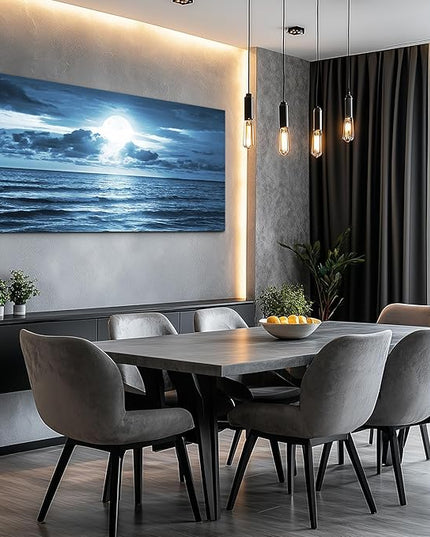 hyidecorart Beach Wall Art Canvas Print, Blue Ocean Waves Seascape Painting for Living Room, Bedroom, Office & Bathroom Coastal Home Decor Natural Sea Landscape Print Artwork 20x40inch