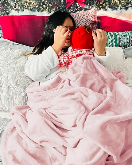 Bedsure GentleSoft Pink Fleece Blanket - 300GSM Soft Lightweight Plush Cozy Blankets for Bed, Sofa, Couch, Travel, Camping, 50x70 inches