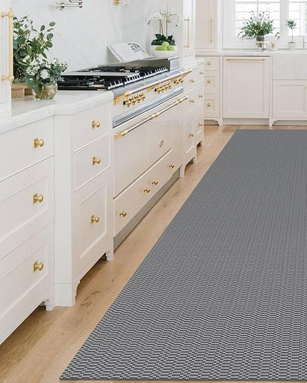 KOZYFLY Washable Runner Rug 3x14 ft Hallway Kitchen Runner Rugs with Rubber Backing Bobo Non Slip Entryway Runner Indoor, Long Carpet Runners for Hall Kitchen Entryway, Grey/Charcoal Grey