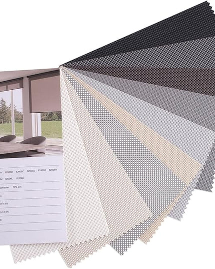 Zshine Motorized Blackout Window Blinds Customize Width (23-95 Inches) Remote Control Wireless and Rechargeable Roller Shades Blinds for Windows, Home, Office, Hotel, Club, Restaurant(Swatch 1)