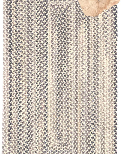 Capel American Heritage Pewter 0' 24" X 0' 48" Concentric Rectangle Braided Rug