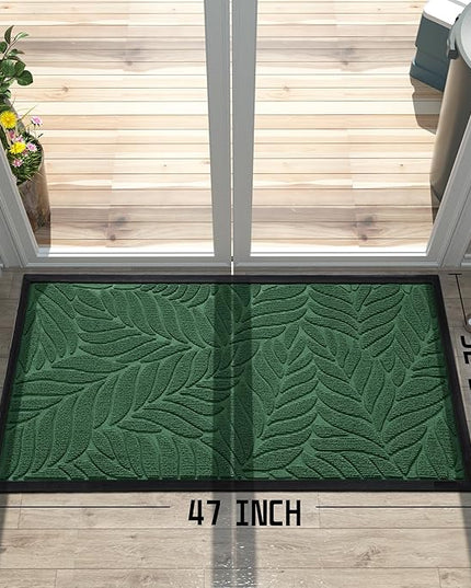 Yimobra 47x32 Large Door Mat Outdoor Indoor, All-Season Waterproof Door Mat Outside Entrance, All-Weather Non-Slip Outside Doormat for Garage Patio Entryway, Green