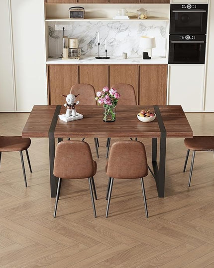 7 Piece Dining Table Set for 6,Modern 71'' Rectangle Dining Table and Modern Dining Chairs 6,Kitchen Table and Chairs for 6,Ideal for Kitchen Dining Room