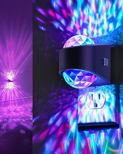 Night Lights Plug into Wall, Star Projector for Bedroom [2 Pack] Night Light Projector for Kids, 9-Color RGB Galaxy Nightlight with Dusk to Dawn Sensor for Bathroom, Home Gaming Room Decor Gifts