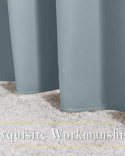 NICETOWN Living Room Curtains for Windows 84 inch Long - Stormy Sea Decorative Grommet Room Darkening Window Treatments for Bedroom/Porch, 2 Panels = 104" Wide