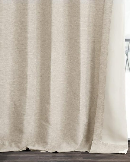 HPD Half Price Drapes Bellino Room Darkening Curtains 120 Inches Long Curtains for Bedroom & Living Room (1 Panel), 50W x 120L, Oat Cream