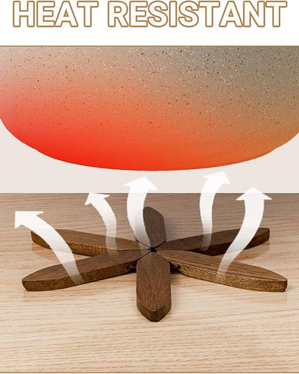Yuoyar Trivets, Wooden Tree-Shaped Sapeli Wood Drink Trivets Set for Coffee Table, Kitchen Table Decor