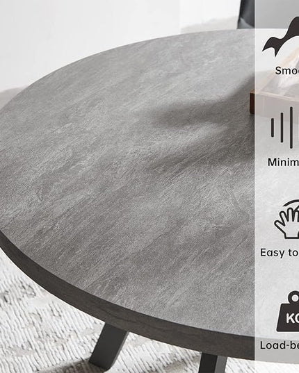 Round Dining Table, Mid Century Modern Small Round Dining Table 34.6 Inch, Leisure Coffee Table, Saving Space (Table)