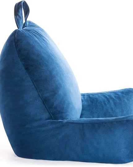 LINENSPA Reading Pillow with Shredded Memory Foam- Back Pillow for Sitting in Bed, Reading, Gaming, Watching TV – Bed Chair Pillow with Arms, Dorm Room Essentials, Navy