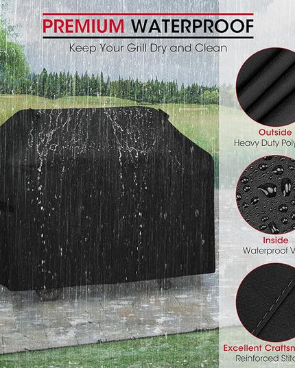 Unicook 65 Inch Grill Cover for Weber Genesis II 400 Series, 4 Burner BBQ Cover for Outdoor Grill, Heavy Duty Waterproof Fade Resistant, Compared to Weber 7131
