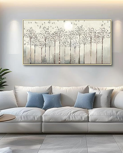 Scenery Abstract Wall Paintings Framed Canvas Wall Art For Living Room Large Office Wall Decor For Bedroom Wall Decorations Pictures Artwork Canvas Prints Boho Home Wall Decor Natural Wood Framed