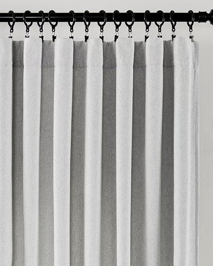 Joydeco Light Filtering Curtains 72 Inch Length for Bedroom, Faux Linen Curtains 72 Inches Long for Living Room, Pinch Pleat Curtains for Living Room 72 Inch Length(52x72 inch, Greyish White)
