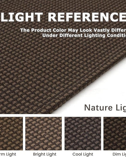 KOZYFLY Runners for Hallways 2.6x8 ft Washable Kitchen Runner Non Slip Rubber Backed Hall Runners Cotton Entryway Runner Rugs Floor Carpet for Indoor Backdoor Bedroom Kitchen, Reddish Brown/Coffee