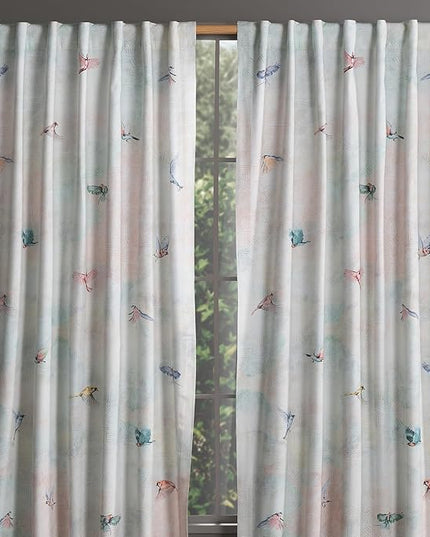 Maison d' Hermine Curtains for Living Room 100% Cotton 108 inch Length Two Panels Light Filtering Curtains for Bedroom Windows with Rod and Loop Pockets Drapes (Flying Birds, 50" W x 108" L)