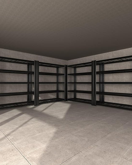 5-Tier Garage Shelving Heavy Duty, 3000 LBS Capacity Metal Storage Rack 76" H x 60" W x 24" D, Adjustable Shelves Unit for Garage, Warehouse, Basement, Pantry, Workshop.4 Pack