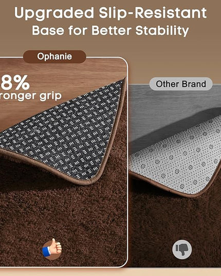 Ophanie 8x10 Brown Area Rugs for Living Room, Large Shag Bedroom Carpet, Big Indoor Thick Soft Shaggy Nursery Rug, Fluffy Carpets for Boy and Girls Room Dorm Home Decor Aesthetic
