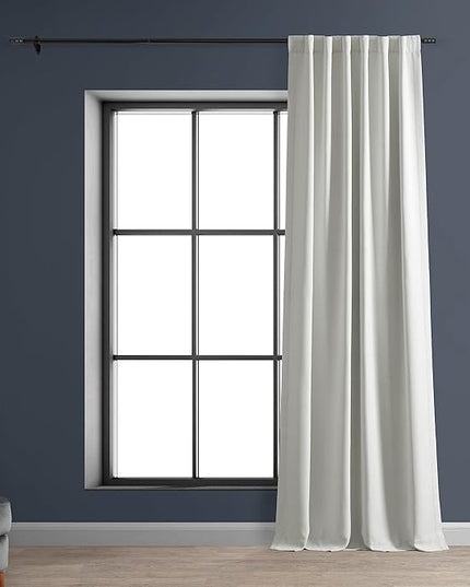 HPD Half Price Drapes Bellino Room Darkening Curtains 108 Inches Long Curtains for Bedroom & Living Room (1 Panel), 50W x 108L, Chalk Off White