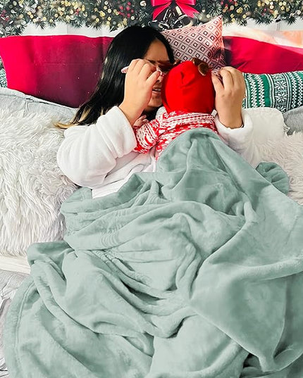 Bedsure GentleSoft Fleece Blanket California King Sage Green - Lightweight Plush Fuzzy Cozy Soft Bed Blankets, 102x96 inches