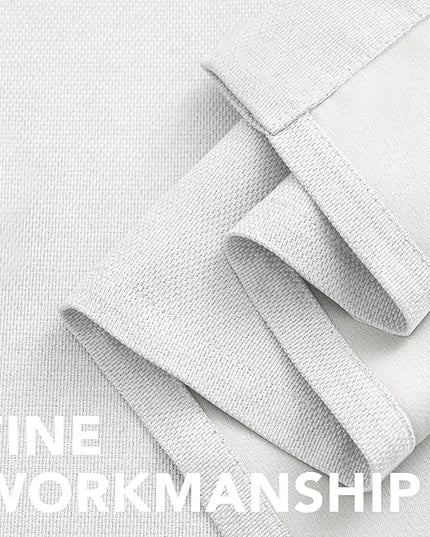 H.VERSAILTEX Room Darkening Linen Curtain for Bedroom/Living Room Extra Wide Blackout Curtains 100 x 96 Inches for Patio Glass Door, Primitive Textured Thick Linen Burlap Fabric, Heather Pure White