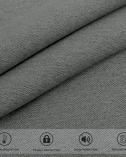 Easy-Going Linen Look Blackout Curtain Grommet Window Curtain Drapes for Bedroom, Living Room Thermal Insulated Room Darkening (2 Panels, 42x84 inch, Grey)