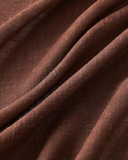 MIULEE Chocolate Brown Linen Curtains 84 Inch Length for Bedroom Living Room, Soft Thick Linen Textured Window Drapes Semi Sheer Light Filtering Back Tab Rod Pocket Burlap Look Decor, 2 Panels